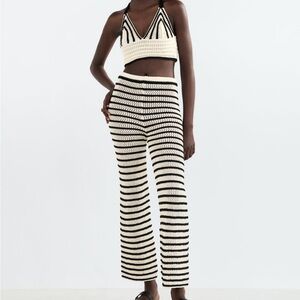 Zara striped knit pants size small - top set different listing